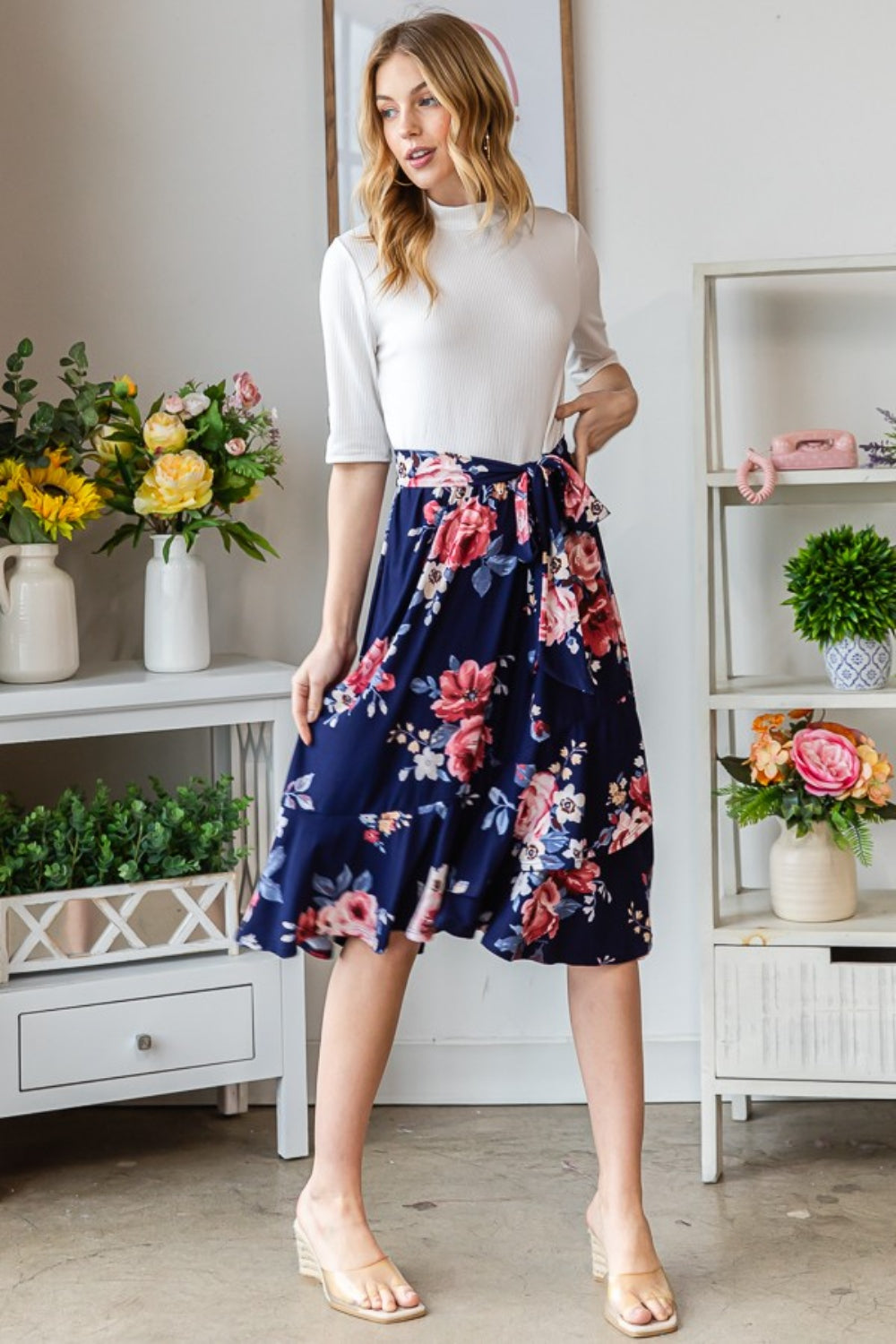 Reborn J Summer Breeze Floral Wrap Ruffled Skirt