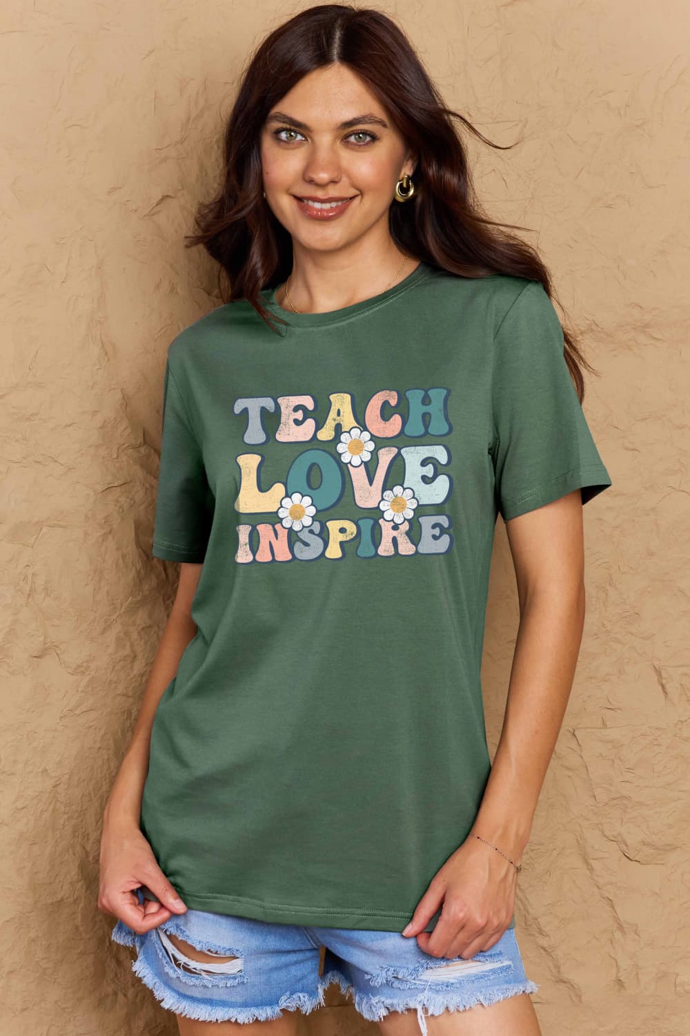 Simply Love TEACH LOVE INSPIRE Graphic Cotton T-Shirt