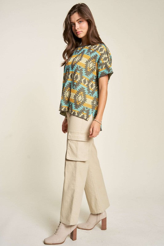 Davi & Dani Everyday Balance Flap Pocket Mid Rise Cargo Pants in Khaki