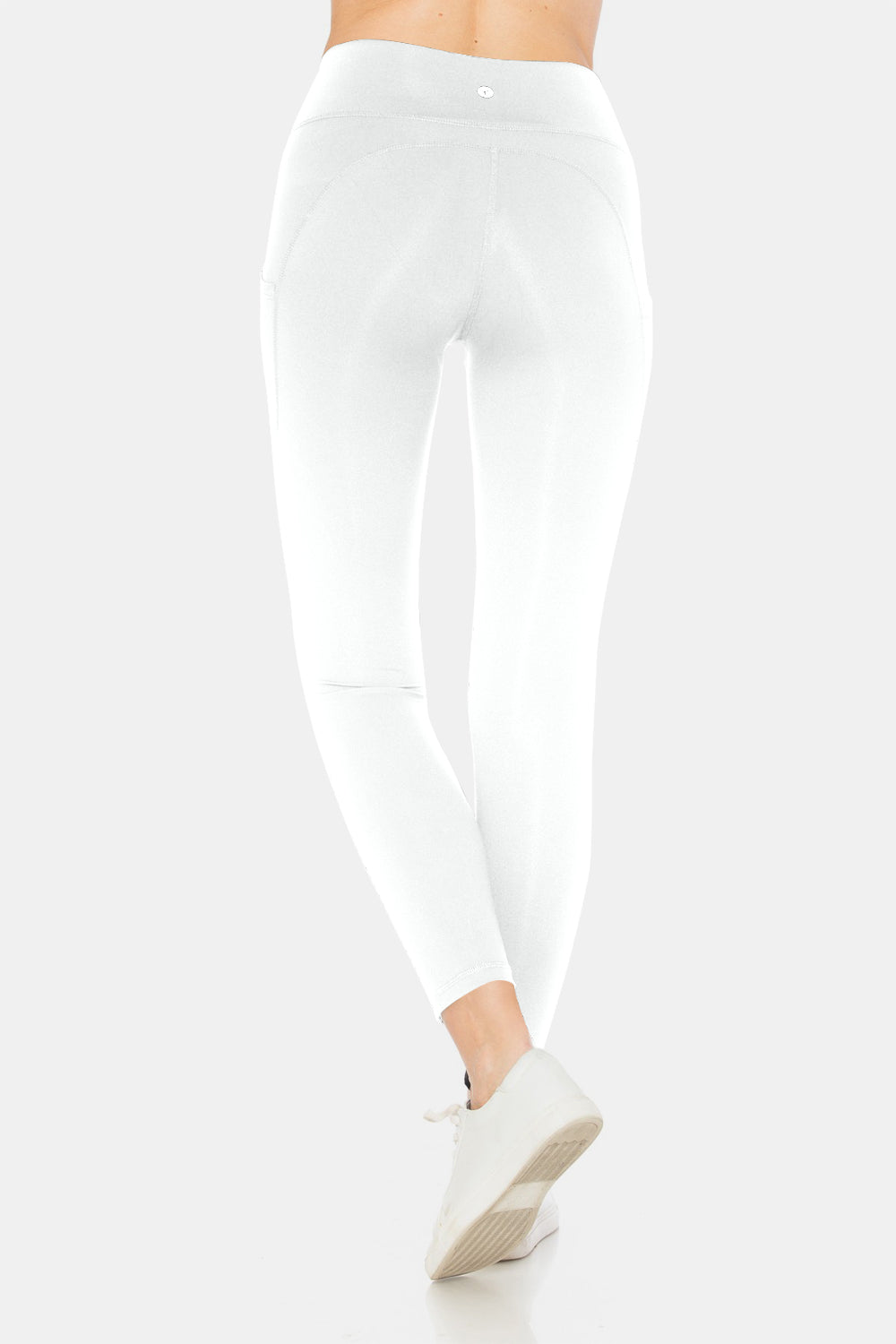 Leggings Depot Reflections High Waist Leggings with Pockets in White