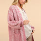 VERY J Stay Cozy Cable Knit Open Front Cardigan with Pockets