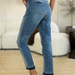 Judy Blue Madeline Mid Rise Rigid Magic Release Hem Jeans