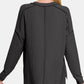 Zenana All About Details Texture Exposed Seam V-Neck Long Sleeve T-Shirt in Black