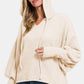 Zenana Brushed Perfection Hacci Drop Shoulder Cropped Hoodie in Sand Beige