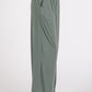 Mittoshop Living for the Flow Stretch Banded Waist Wide Leg Pants with Pockets in Army Green