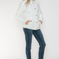 YMI Cozy Perfection Pocketed Zip Up Turtleneck Puffer Jacket in White