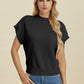Double Take Lovely Day Mock Neck Short Sleeve Sweater