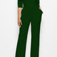 Driven Mock Neck Tie-Waist Half Sleeve Jumpsuit with Pockets