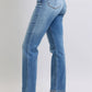 Judy Blue Jackie Vintage Wash Thermal Straight Jeans