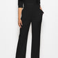 Driven Mock Neck Tie-Waist Half Sleeve Jumpsuit with Pockets