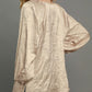 Umgee Perfectly Imperfect Wrinkled Lantern Sleeve Blouse in Tan