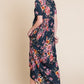 BOMBOM Follow Me There Floral Short Sleeve Maxi Dress