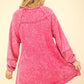 VERY J Oversized Memories Mineral Washed Oversized A-Line Mini Dress in Magenta