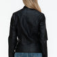 Snobbish A Wild Ride Faux Leather Biker Jacket with Side Zip Pockets in Black