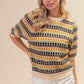 BiBi Chasing Vintage Multi Color Half Sleeve Sweater