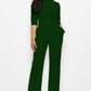 Driven Mock Neck Tie-Waist Half Sleeve Jumpsuit with Pockets