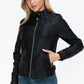 Snobbish Born To Ride PU Leather Biker Jacket with Side Zip Pockets in Black