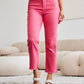 RFM Dylan Tummy Control High Waist Raw Hem Crop Jeans in Sunkissed