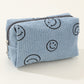 Zenana Match My Mood Smiley Face Corduroy Cosmetic Pouch