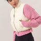 HYFVE Puff It Up Pocketed Solid Vest Coat in Cream