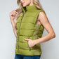 Snobbish Feeling Snug Zip Up Turtleneck Vest with Pockets in Cardamom Seed