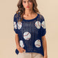 BiBi Catch Ya Later Baseball Patch Short Sleeve Net Cover-Up