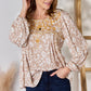 Hailey & Co Dashing & Daring Embroidered Printed Balloon Sleeve Blouse