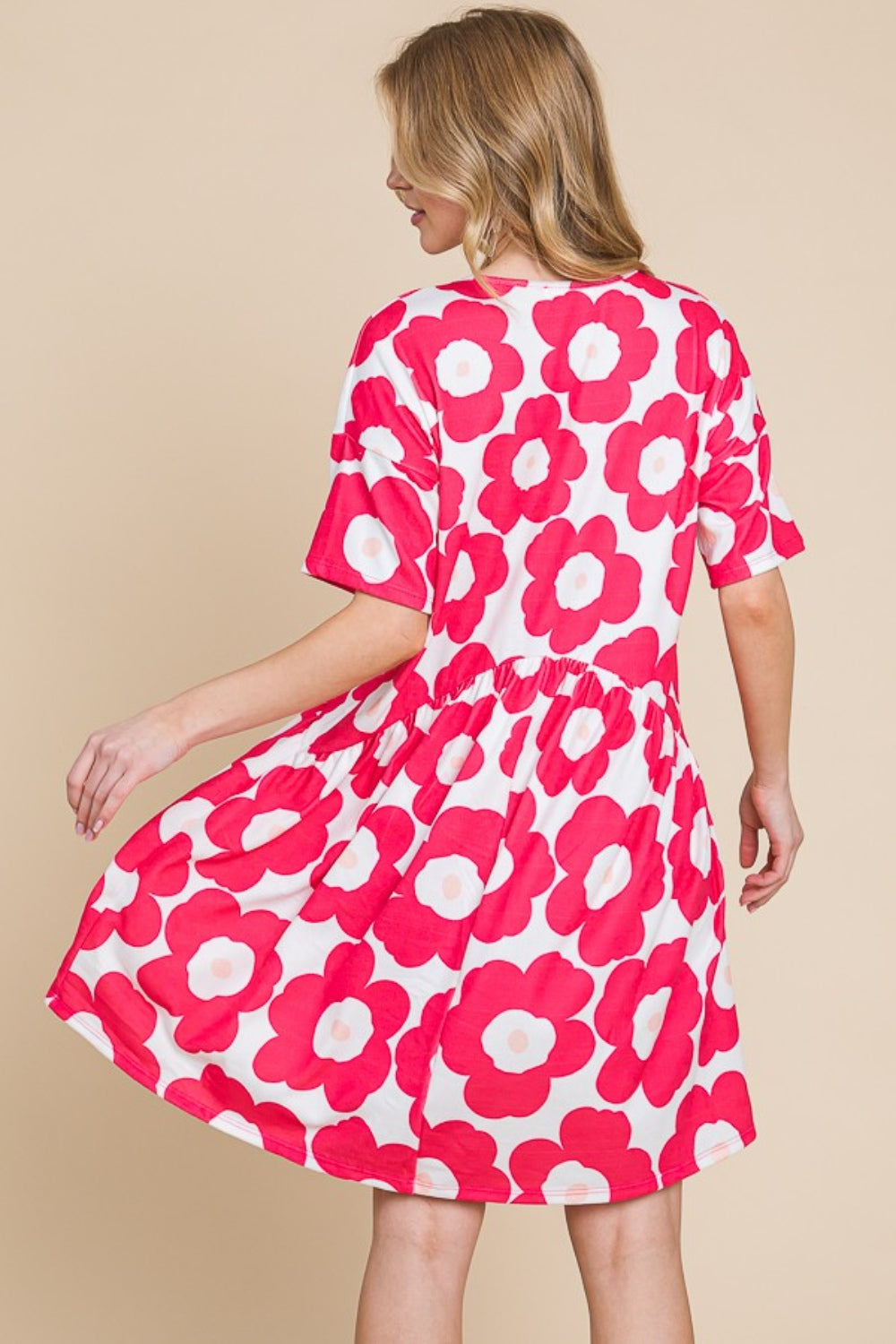 BOMBOM Flower Petals Ruched Dress