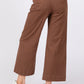 SAGE + FIG Annette Wide Leg Cropped Pants in Mocha