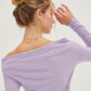 HYFVE In Her Mood Off Shoulder Ribbed Knit Top in Taro