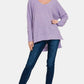 Zenana High-Low Center Seam V-Neck Sweater