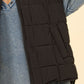 VERY J In Puffer Haven Zip Up Puffer Padded Warm Vest in Black