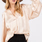 SAGE + FIG Champaign All Day Notched Long Sleeve Blouse