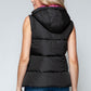 Snobbish Cute and Cozy Snap and Zip Closure Hooded Vest in Black/ Rose Violet