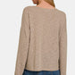 Zenana Mocha Twilight Dropped Shoulder Long Sleeve T-Shirt