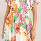HYFVE Rosé All Day Floral Flutter Sleeve Smocked Dress
