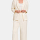 Zenana Quilted Comfort Button Up Long Sleeve Top and Pants Lounge Set in Beige