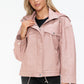 How Dare U My Favorite Layer Drawstring Hem PU Leather Zip Up Jacket in Mauve