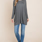 BOMBOM A Bright Day Long Sleeve Oversized Top in Charcoal