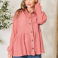 Heimish My Favorite Fall Day Waffle-Knit Button Down Blouse