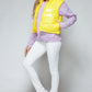 Snobbish A Quilted Touch Zip Up Turtleneck Shiny Quilted Vest in Yellow