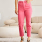 RFM Dylan Tummy Control High Waist Raw Hem Crop Jeans in Sunkissed