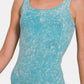 Zenana Chance Of Sun Ribbed Scoop Neck Tank in Ice Blue