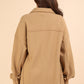 VERY J I'm Covered Button Down Textured Knit Shacket in Mocha