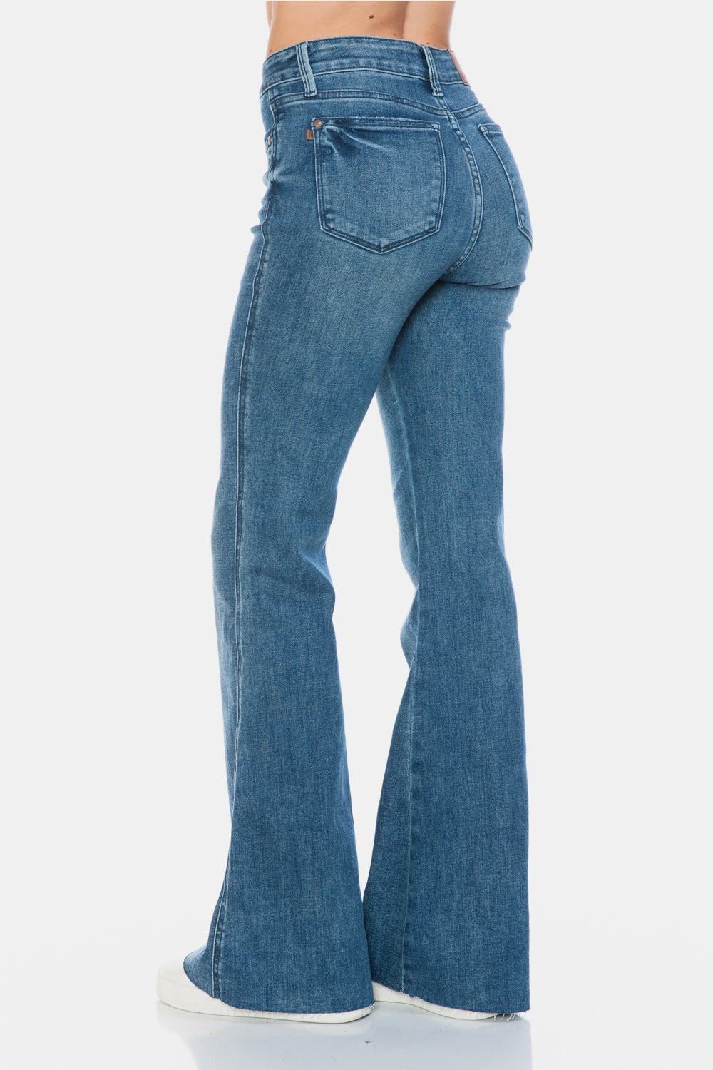 Judy Blue Sidney Tummy Control Cut Hem Flare Jeans