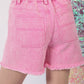 VERY J Oakley Washed Raw Hem Denim Shorts