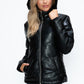 How Dare U Embrace The Chill Pocketed Zip Up Puffer Jacket with Removable Hood in Black