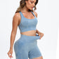 Training Day Scoop Neck Wide Strap Top and Shorts Active Set