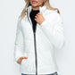 How Dare U Embrace The Chill Pocketed Zip Up Puffer Jacket with Removable Hood in White