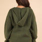 VERY J Keep It Comfy Seam Detail Drop Shoulder Hooded Sweater in Olive